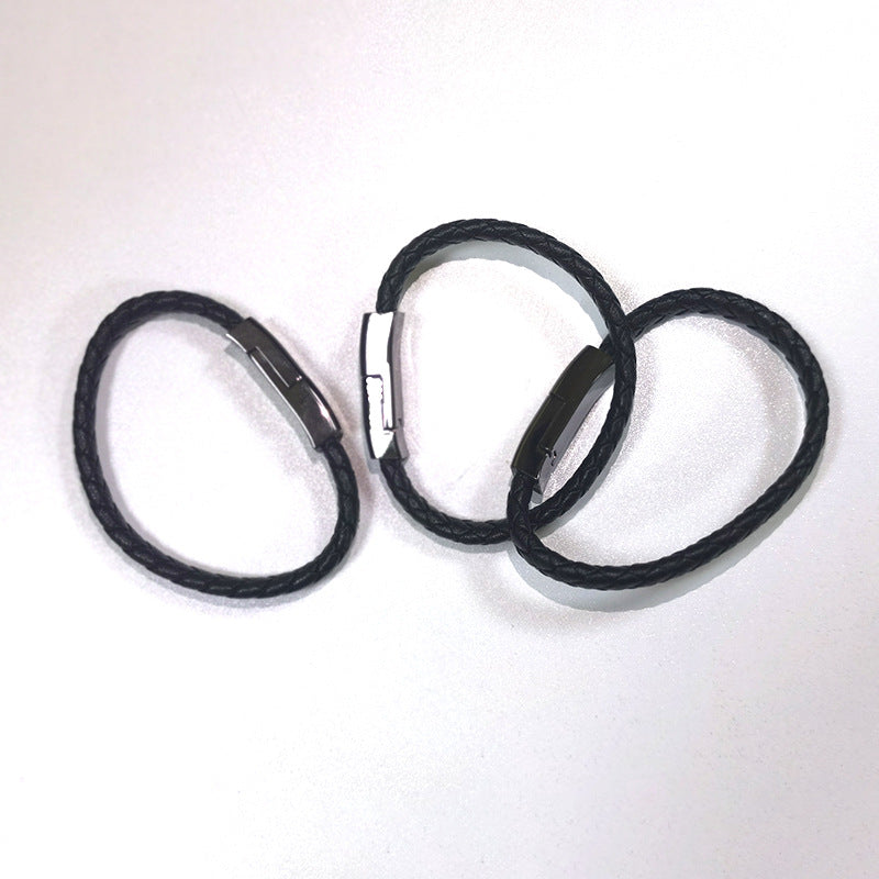 Leather Bracelet x USB Charging Cable / Data Cord