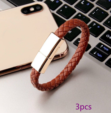 Leather Bracelet x USB Charging Cable / Data Cord