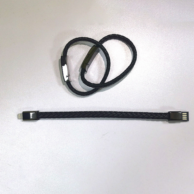 Leather Bracelet x USB Charging Cable / Data Cord