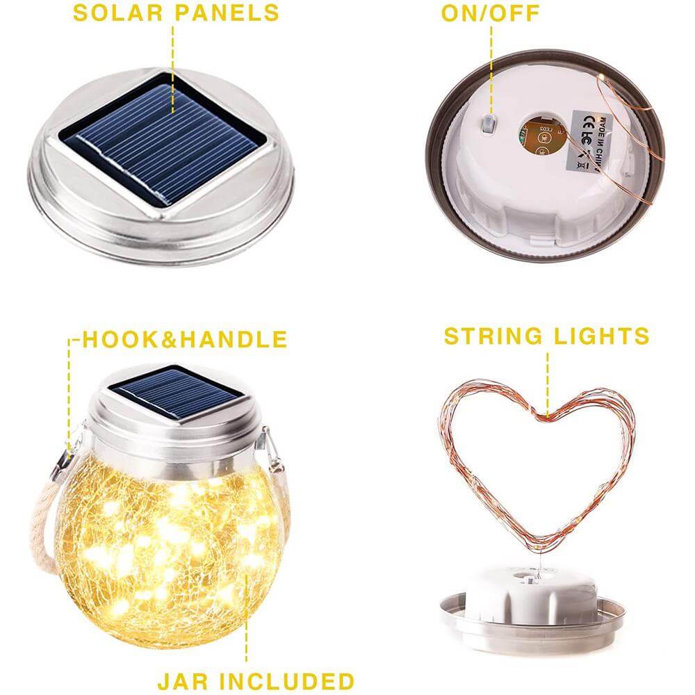 Solar Honey Jar Lamp Outdoor Home Decor - EGGBOX TECH