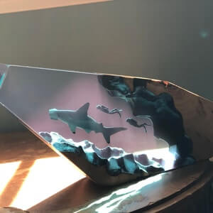 Great white shark & Couple Diver Night light - EGGBOX TECH