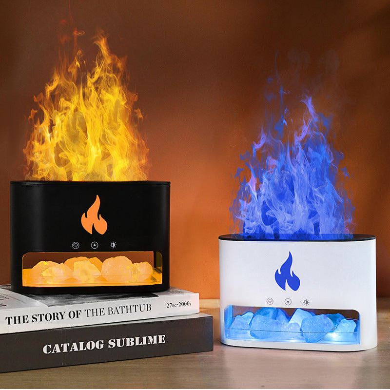 Modern Flame Humidifier Crystal Salt Diffuser Atmosphere Lamp