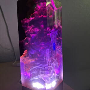 Enchanting Deep Purple Sea Epoxy Resin Lamp - EGGBOX TECH