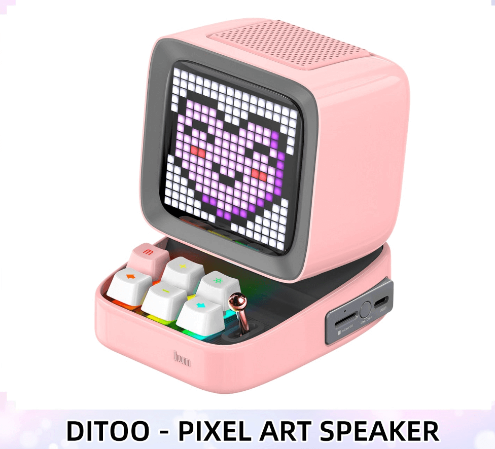Retro Pixel Art Bluetooth Portable Speaker /Alarm Clock/ DIY LED Display Board - EGGBOX TECH