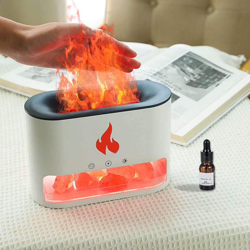 Modern Flame Humidifier Crystal Salt Diffuser Atmosphere Lamp