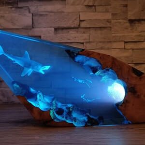 Great white shark & Couple Diver Night light - EGGBOX TECH