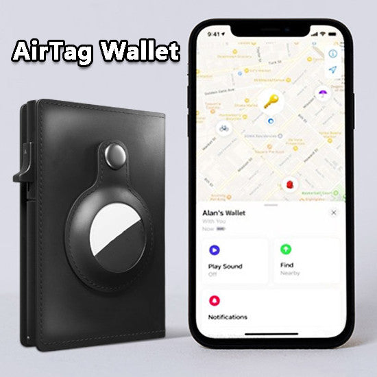 AirTag Anti Theft Rfid Leather Card Holder Wallet