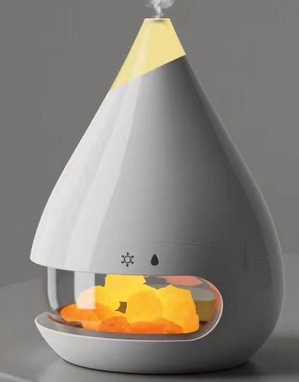 Modern Flame Humidifier Crystal Salt Diffuser Atmosphere Lamp