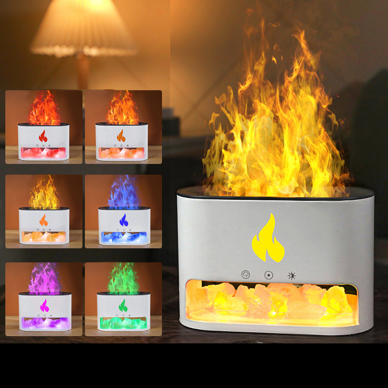 Modern Flame Humidifier Crystal Salt Diffuser Atmosphere Lamp