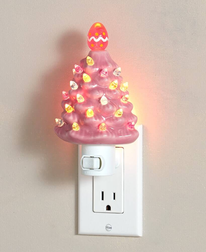 Retro Lighted Ceramic Easter Accents - EGGBOX TECH