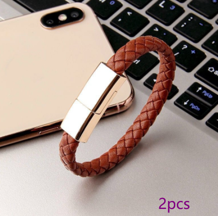 Leather Bracelet x USB Charging Cable / Data Cord