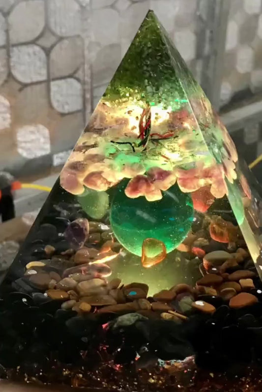 Exquisite Handcrafted Color Changing Resin Pyramid lamp