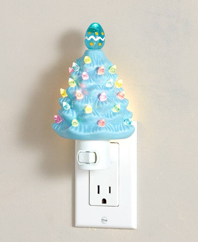 Retro Lighted Ceramic Easter Accents - EGGBOX TECH